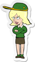 sticker of a cartoon woman in uniform png