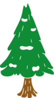 cartoon doodle single snow covered tree png