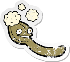 retro distressed sticker of a cartoon spoon png