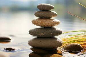 Zen stones with customizable space for text. Copy space photo