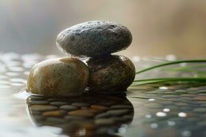 Zen stones with customizable space for text. Copy space. photo