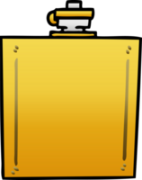 quirky gradient shaded cartoon hip flask png