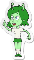 Aufkleber eines Cartoon-Weltraum-Aliens png