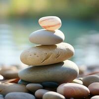 Zen stones with customizable space for text. Copy space. photo