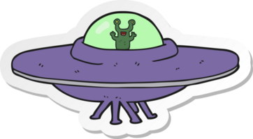 sticker of a cartoon alien spaceship png