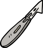 cuchillo artesanal de dibujos animados estilo doodle dibujado a mano png