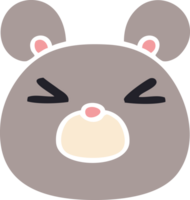 visage de souris de dessin animé dessiné à la main excentrique png