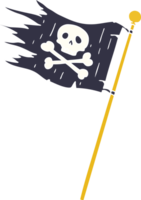 dessin animé doodle d'un drapeau de pirates png