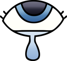 gradient shaded cartoon crying eye png