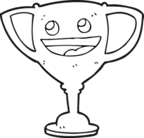 black and white cartoon sports trophy png