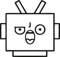 cabeça de robô de desenho de desenho de linha png