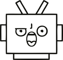 lijntekening cartoon robot hoofd png