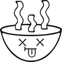 line drawing cartoon bowl of hot soup png