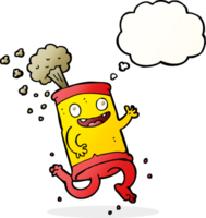 cartoon crazy soda can with thought bubble png