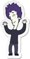 sticker of a cartoon vampire man png