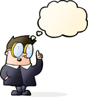 cartoon scientist with thought bubble png