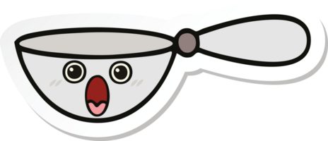 sticker of a cute cartoon measuring spoon png