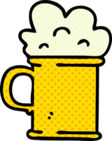 quirky comic book style cartoon tankard of beer png
