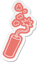 cartoon sticker van een brandende dynamietstok png