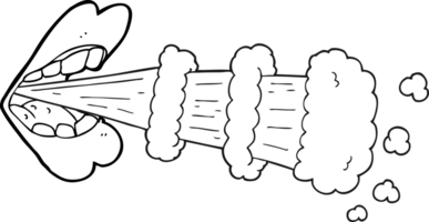 black and white cartoon breath png