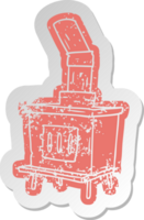 distressed old sticker of a house furnace png