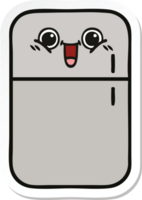 sticker of a cute cartoon fridge freezer png