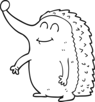 schwarz und Weiß Karikatur Igel png