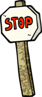 grunge textured illustration cartoon stop sign png