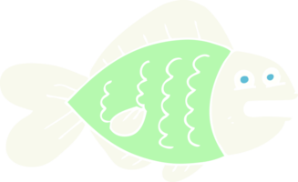 flat color illustration of a cartoon funny fish png