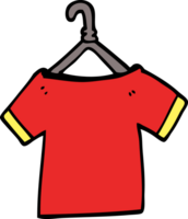 Cartoon-Doodle-T-Shirt auf Kleiderbügel png