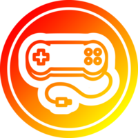 controlador de jogo de console circular no espectro de gradiente quente png