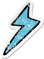 retro distressed sticker of a cartoon lightning bolt symbol png