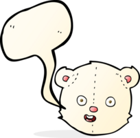 cartoon polar teddy bear head with speech bubble png