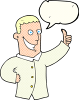 comic book speech bubble cartoon man giving approval png