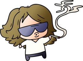 gradient cartoon cute kawaii smoking a joint png