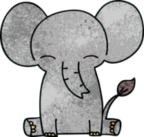 quirky hand drawn cartoon elephant png