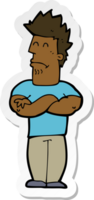 sticker van een cartoon mokkende man png