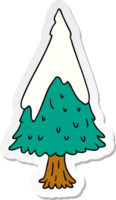 hand drawn sticker cartoon doodle single snow covered tree png