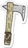 retro distressed sticker of a cartoon axe png