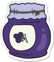 autocollant d'une confiture de myrtille de dessin animé png