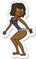 sticker of a cartoon woman in lingerie png