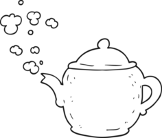 black and white cartoon teapot png