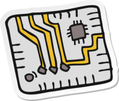 adesivo de uma placa de circuito de computador de desenho animado png