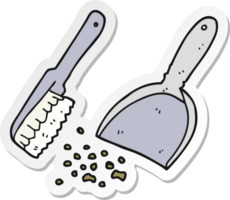 sticker of a cartoon dustpan and brush png