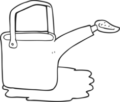 black and white cartoon watering can png