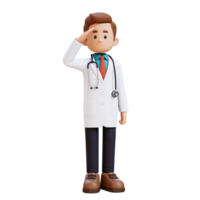 3D Doctor Character in Salute Pose. Suitable for Medical content png