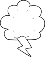 black and white cartoon thundercloud png