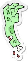 pegatina de un brazo zombie de dibujos animados png