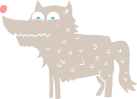 flat color illustration of a cartoon dog png