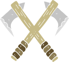 flat color illustration of a cartoon axes png